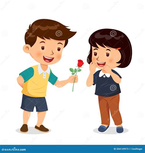 boy giving rose to girl images|Boy Giving Rose To Girl Pics stock illustrations.